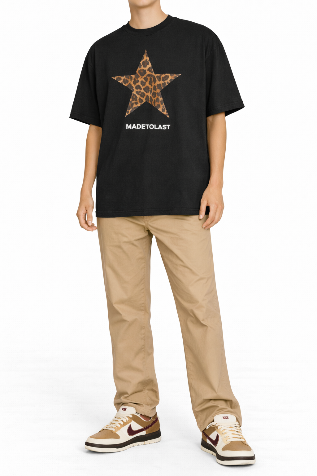 Leopard Star Tee - Black