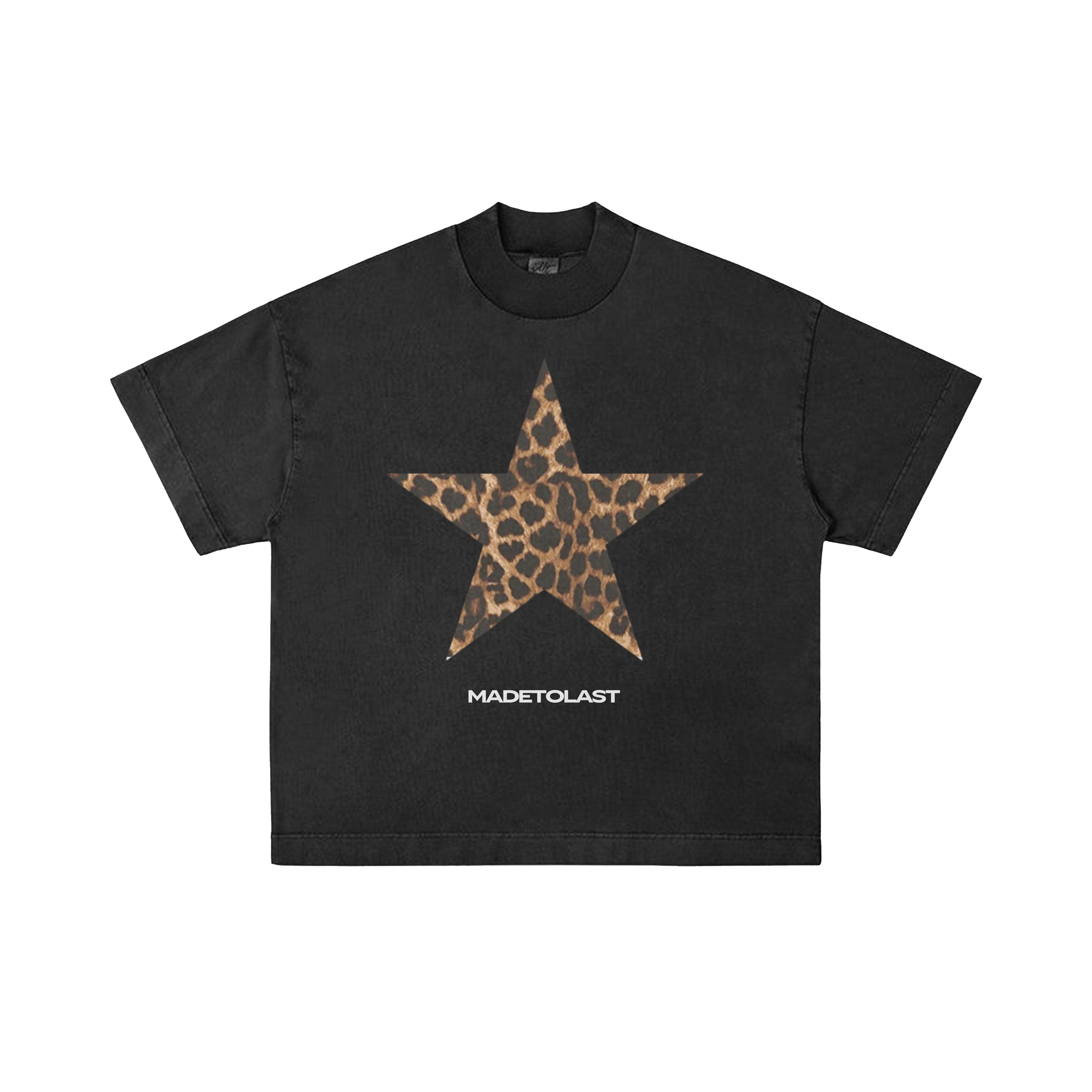 Leopard Star Tee - Black
