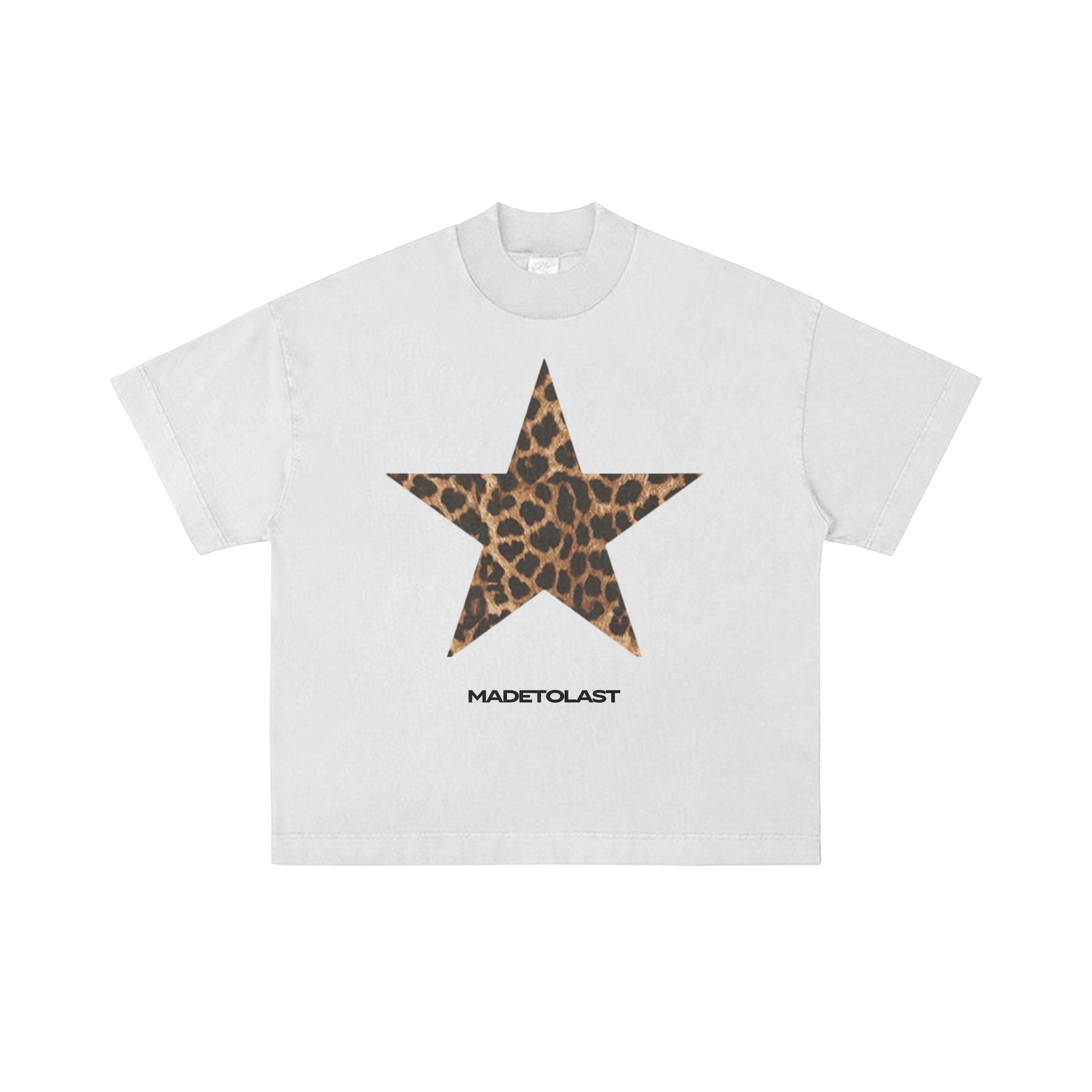 Leopard Star Tee - White